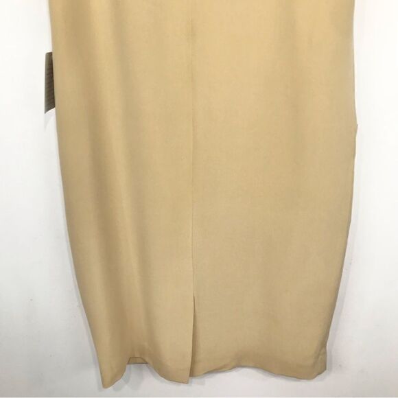 Jones New York Creamy Tan 100% Silk Minimalist Neutral Shift Dress NEW - Picture 9 of 14